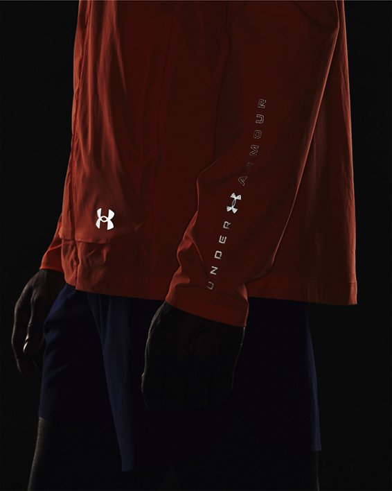 Men's UA Run Anywhere Storm Jacket, Orange, pdpMainDesktop image number 4